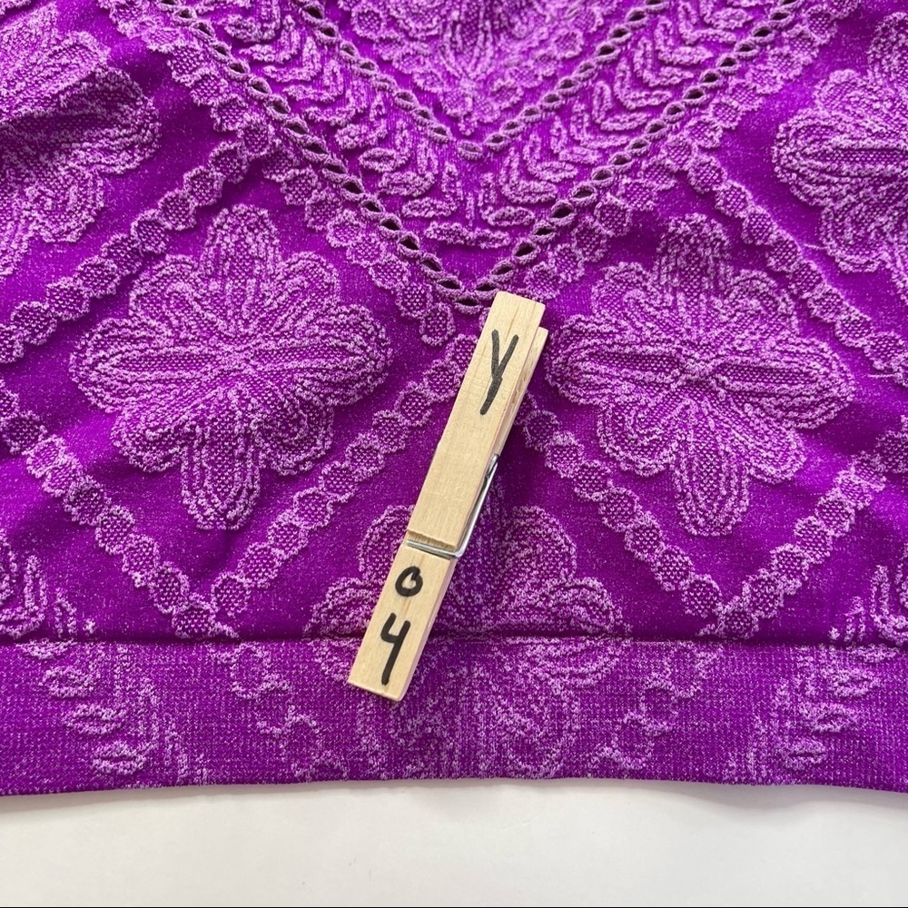 Seamless bralette low impact sports bra purple women's size XS/S - Picture 6 of 6